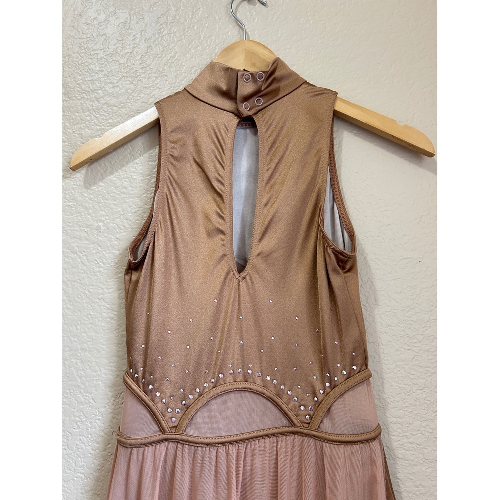Weissman Bronze Rhinestone Lyrical Dance Costume Mesh Skirt MA Medium Adult - Picture 10 of 15